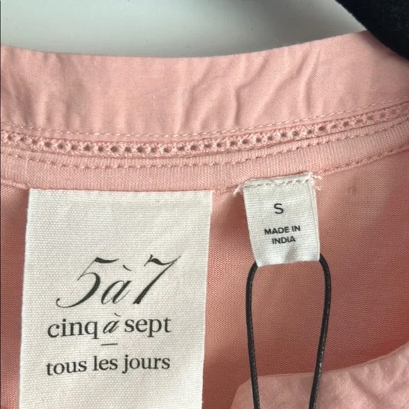 Cinq a Sept Gianna Coral Pink Blouse with Button Detail | Small - Picture 3 of 5